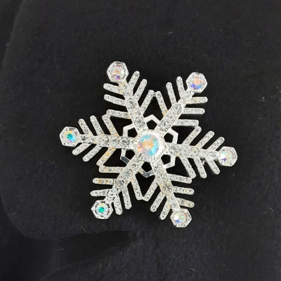 VTG EISENBERG ICE AURORA BOREALIS CRYSALS SNOWFLAKE BROOCH - Picture 3 of 5